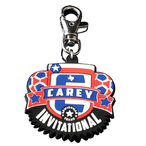 Двойной выбитый логотип дизайна поднятый таможней мягкий Пвк резиновый Кейчайн с ярлыком спорта