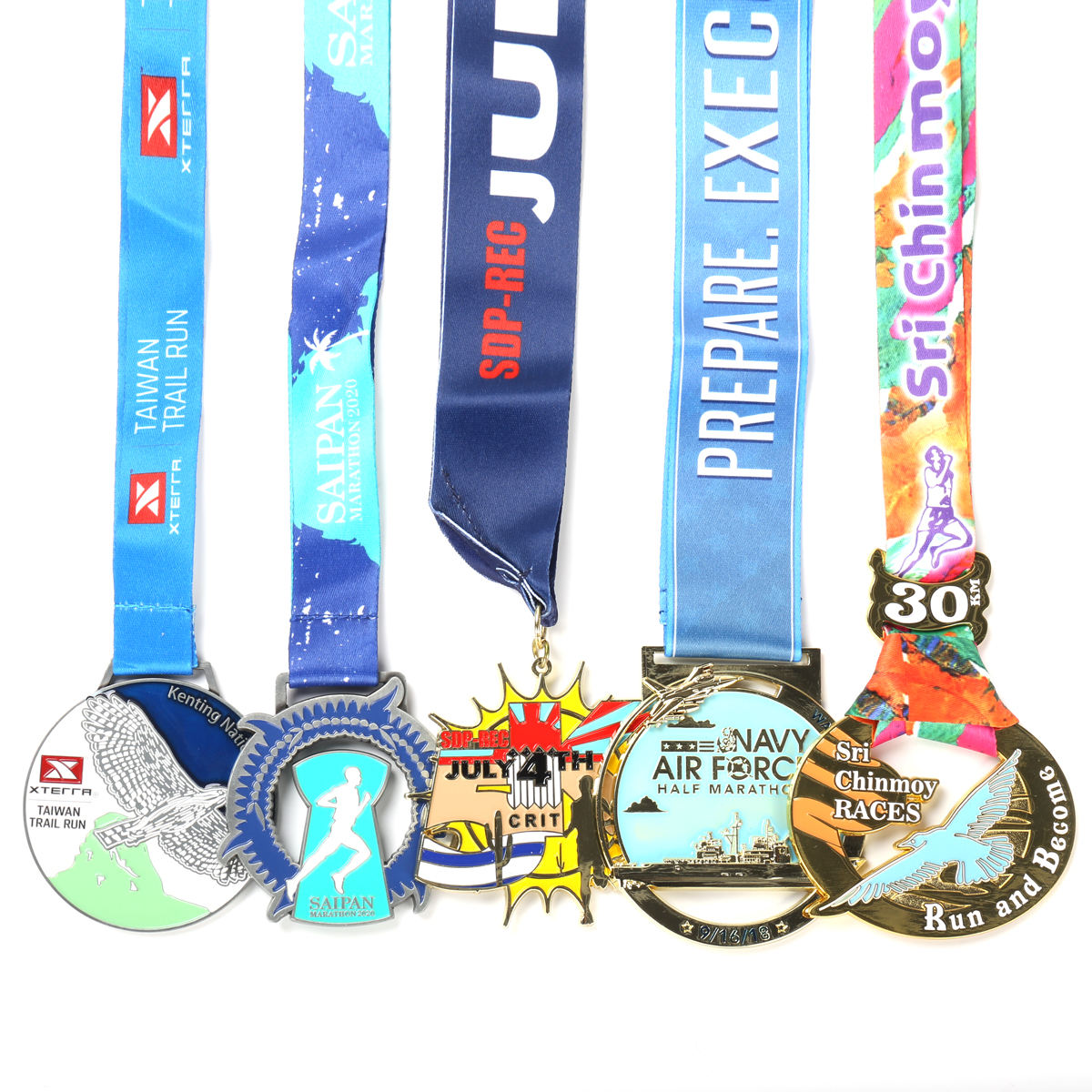 OEM Производство Custom Football Gold 3D Logo Medal 5K Race Running Metal Custom Soccer Sports Award Индивидуальные медали с лентой