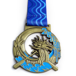 Изготовленная на заказ латунная гравированная металлическая эмаль фестиваль лодок-драконов сувенирная медаль