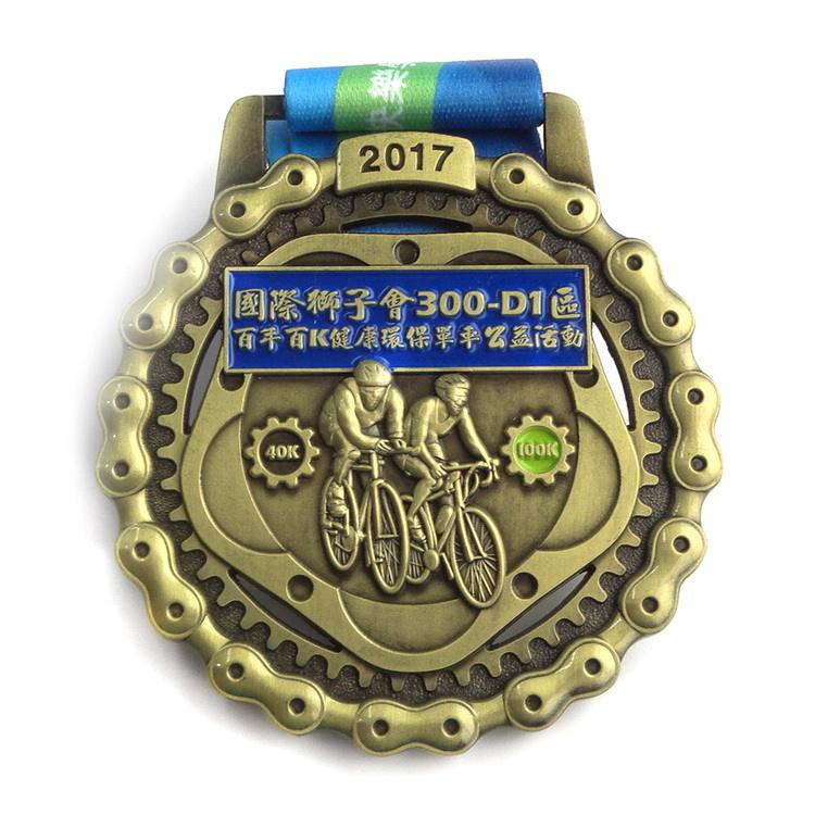 OEM Manufacture Поставщики металлических изделий старинные качественные золотые спортивные велосипедные изделия медали