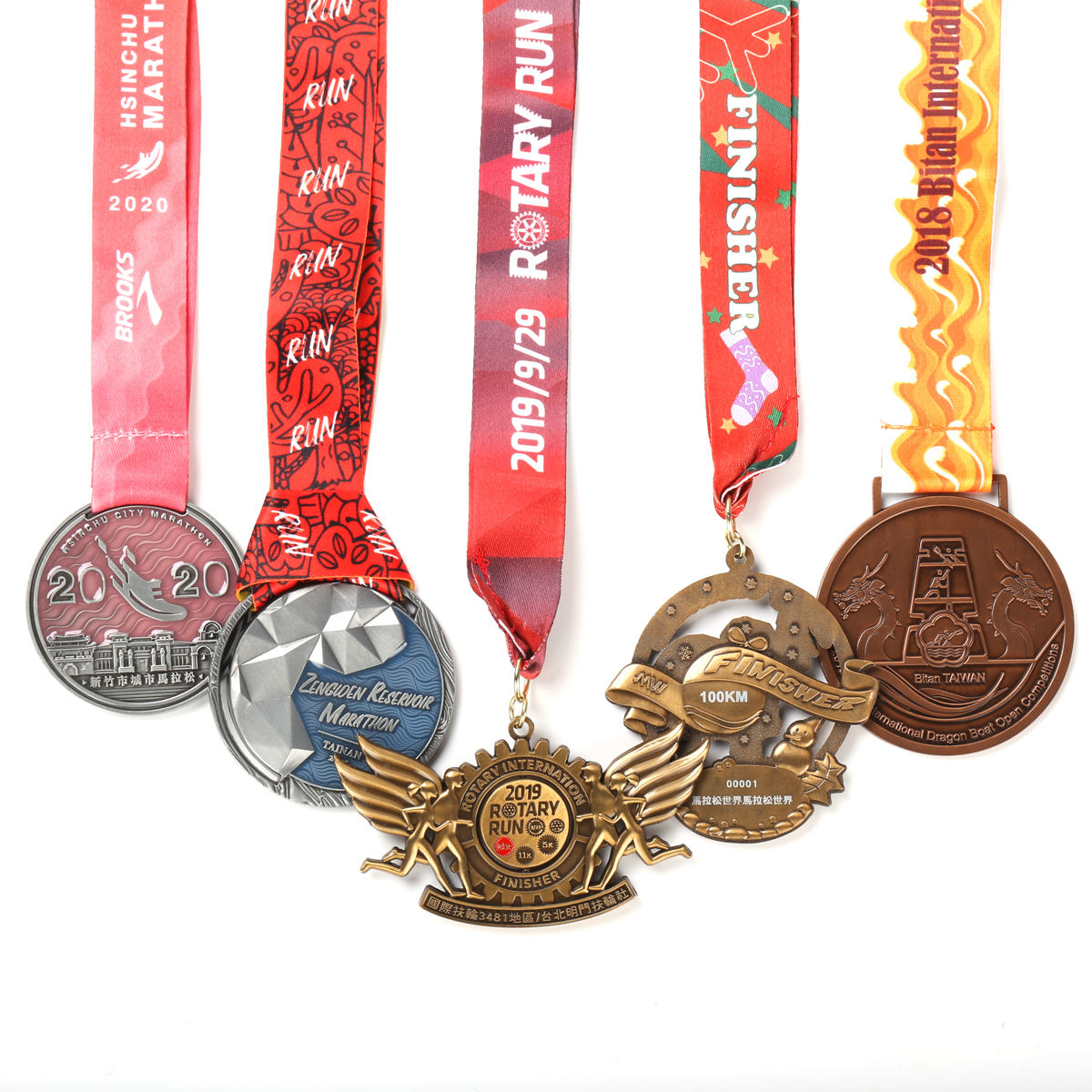 OEM Производство Custom Football Gold 3D Logo Medal 5K Race Running Metal Custom Soccer Sports Award Индивидуальные медали с лентой