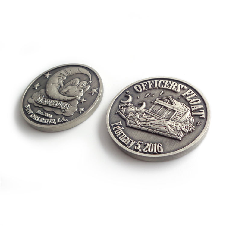 Изготовленное на заказ металлическое антикварное монетное ожерелье с золотой монетой Серебряная монета вызова