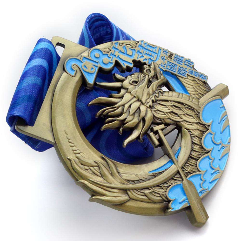 Изготовленная на заказ 3d металлическая золотая серебряная медная спортивная медаль