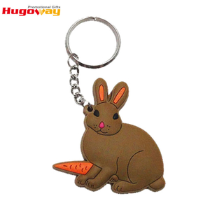 Оптовая продажа пользовательских логотипов животных брелки металлическая цепочка для ключей милый кролик кролик брелок