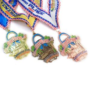 Китайская фабрика для литья под давлением, покрывающая сувенирный спорт, дешевая индивидуальная медаль с логотипом и лентой для медали на заказ