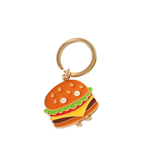 Оптовый Пользовательский Логотип Эмаль Брелки Металлический Брелок Гамбургер Милый Пищевой Брелок