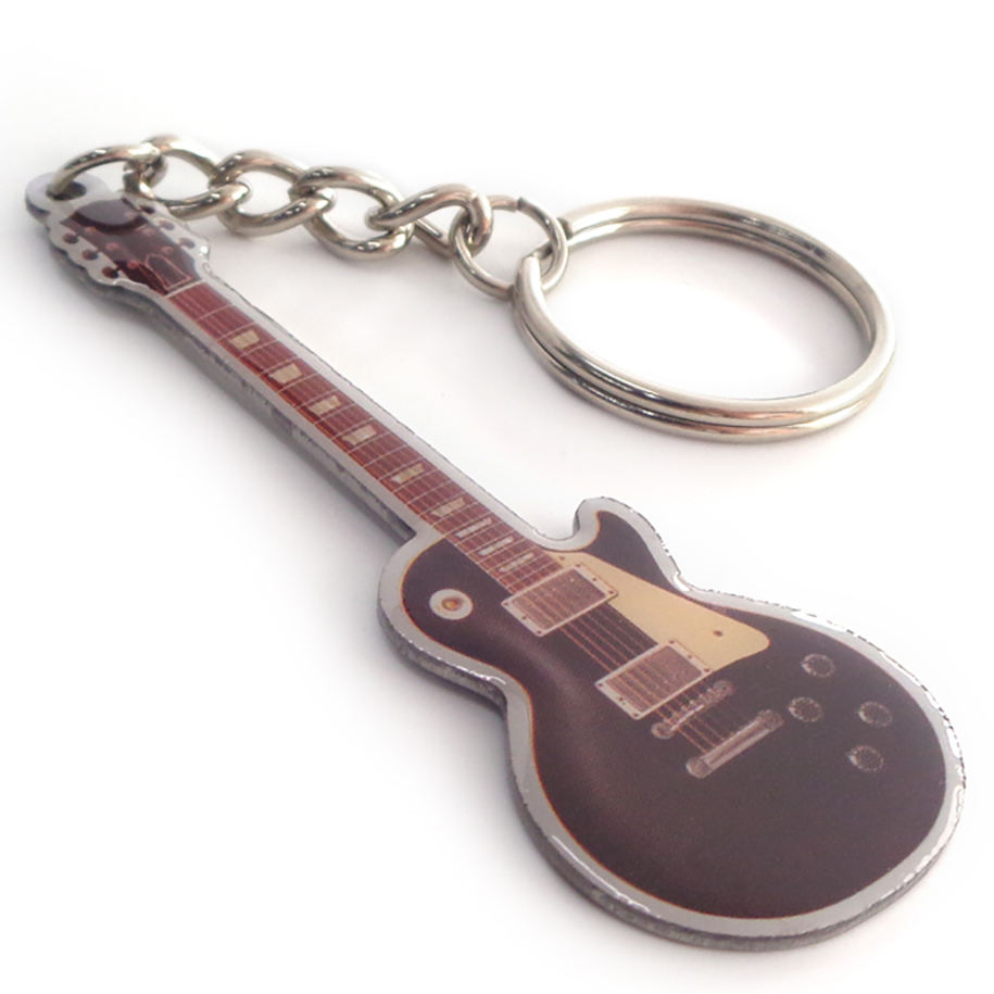 Изготовленная на заказ новая печатная сувенирная гитара с принтом в форме металлической цепочки для ключей