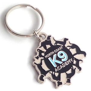 2023 Custom K9 Key Chain Ring Мягкая эмалированная литая металлическая цепочка для ключей