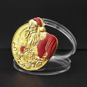 Без минимального бесплатного дизайна 3D Цинковый сплав Золотая серебряная латунная металлическая монета Изготовленная на заказ рождественская монета
