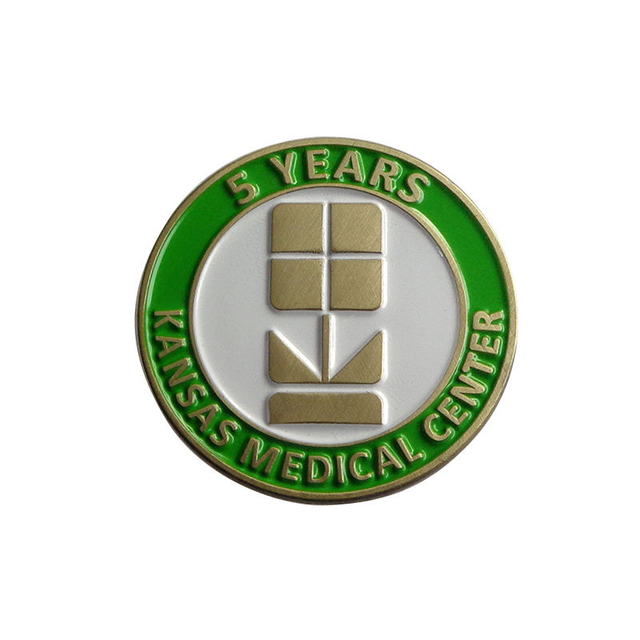 Производитель металлических ремесел Круглый мягкий эмалированный золотой значок на булавке с эмалью без минимума