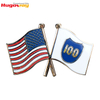 Изготовленные на заказ сувенирные эмалированные значки в виде флагов, цинковый сплав, синтетические эмалевые булавки, маленькие булавки с двойным флагом и отворотом
