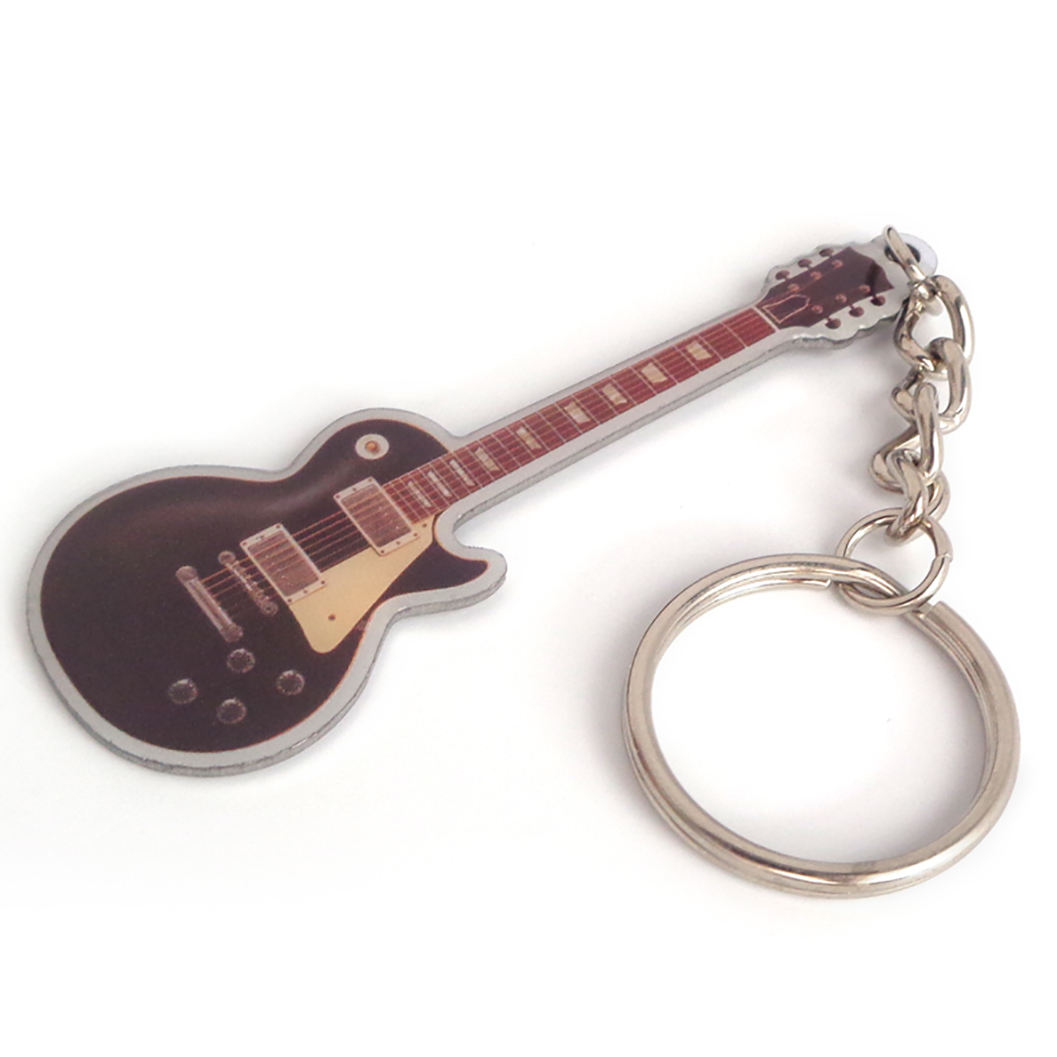 Изготовленная на заказ новая печатная сувенирная гитара с принтом в форме металлической цепочки для ключей